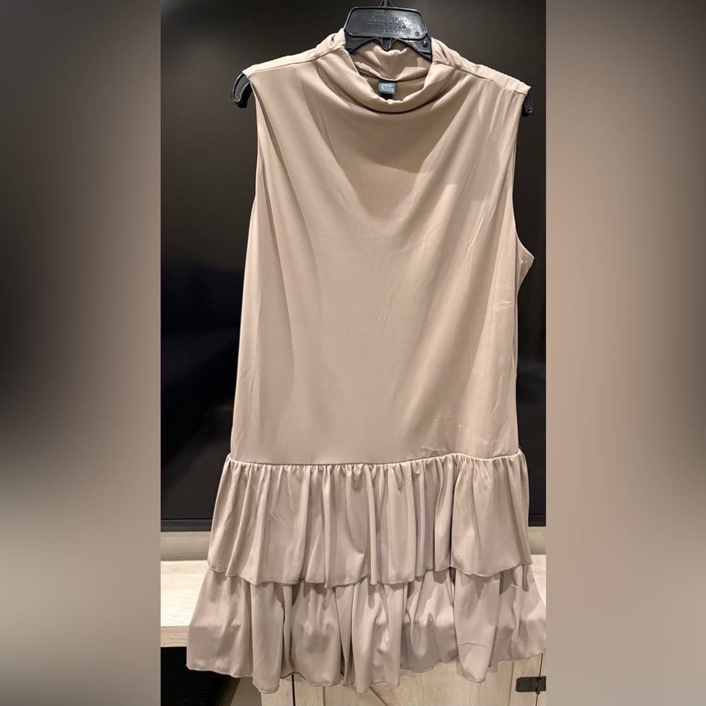 Elegant Tan Sleeveless Dress